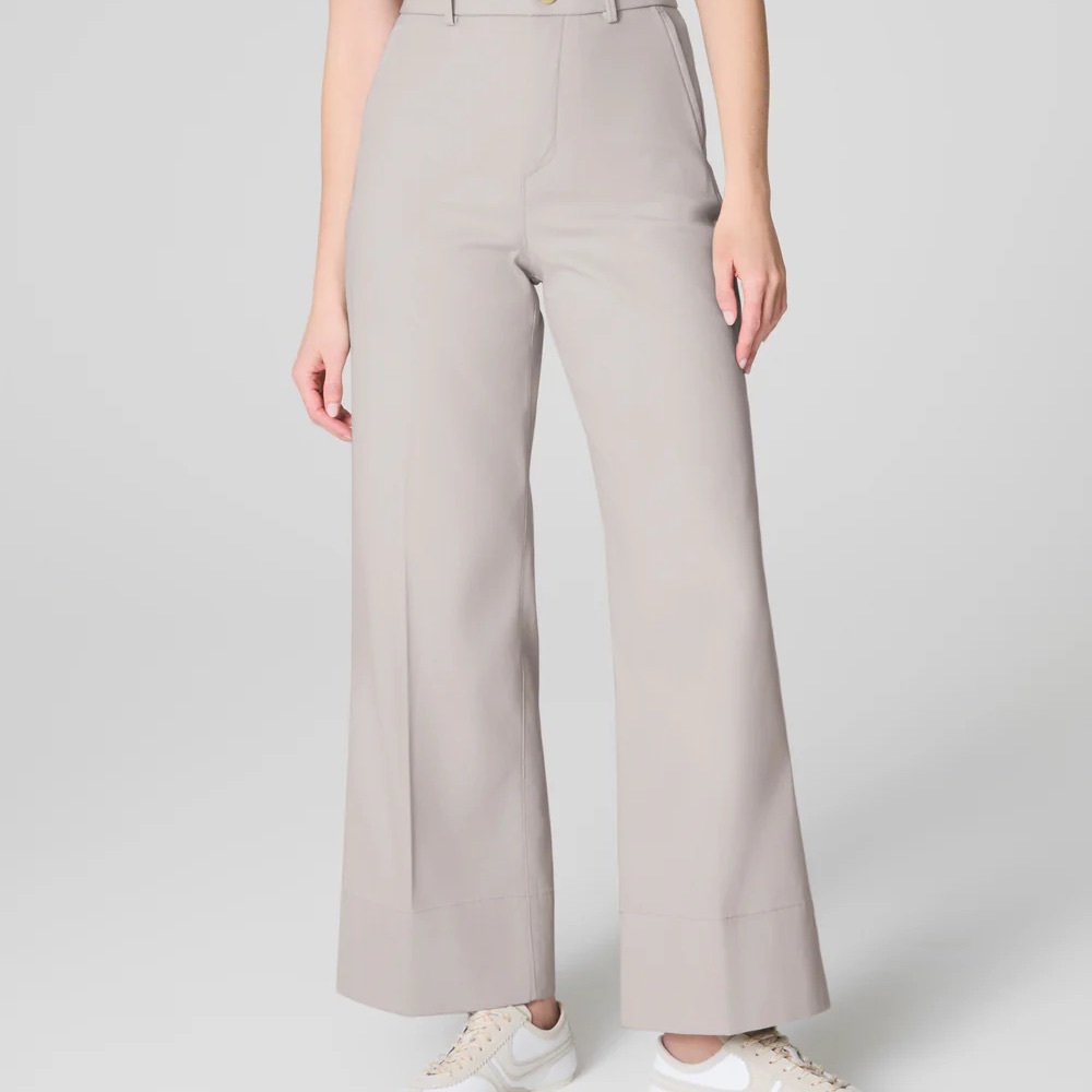 SPANX Wide Leg Pants in Light Taupe